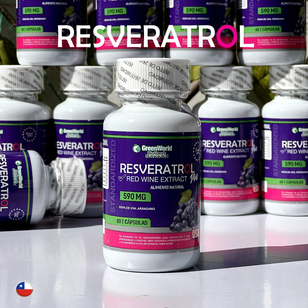 Resveratrol en capsulas Green world 590 mg + ENVIO GRATIS 🚚